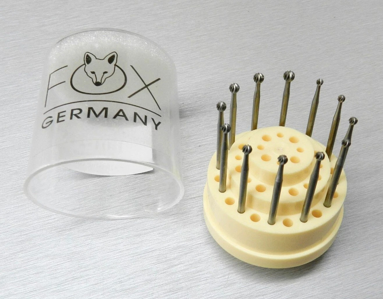 Fox Burs Fig 1 Round Set of 12 Jewelers Ball Burs Rotary Tool Bit 024-040 German