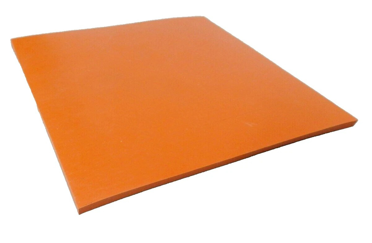 Silicone Rubber Sheet High Temp, Heat Resistant, Heavy Duty, Smooth Finish, 7 X 7 Inch, 1/4 Inch Thickness for DIY Gaskets, Seals, Flooring, Orange Commercial Grade Made in USA