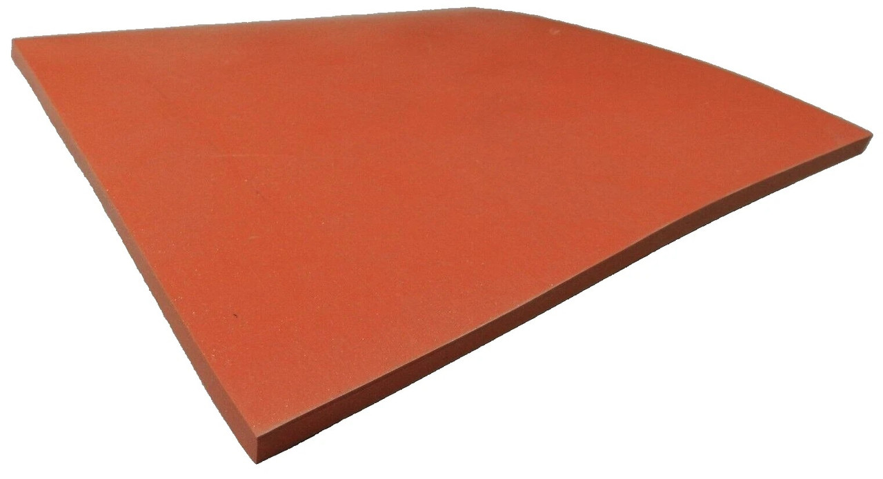 Silicone Rubber Sheet High Temp, Heat Resistant, Heavy Duty, Smooth Finish, 7 X 7 Inch, 1/4 Inch Thickness for DIY Gaskets, Seals, Flooring, Orange Commercial Grade Made in USA