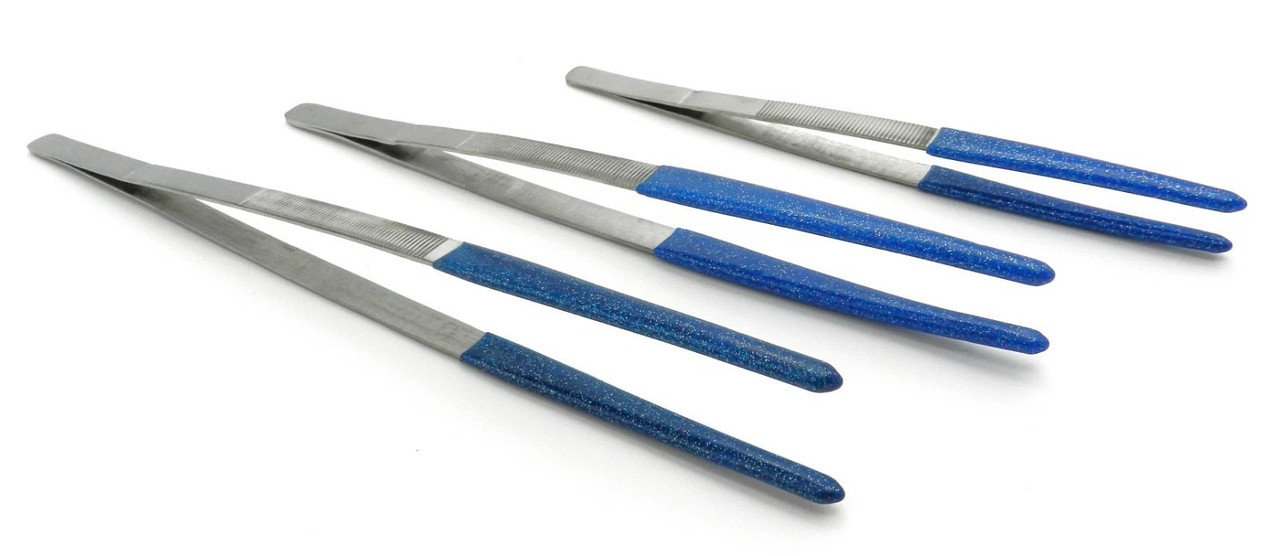 3 Tweezers Set Steam & Ultrasonic PVC Rubber Coated Tips Non Marring 8" 10" 12” 3 Tweezers Set Steam & Ultrasonic PVC Rubber Coated Tips Non Marring 8" 10" 12”