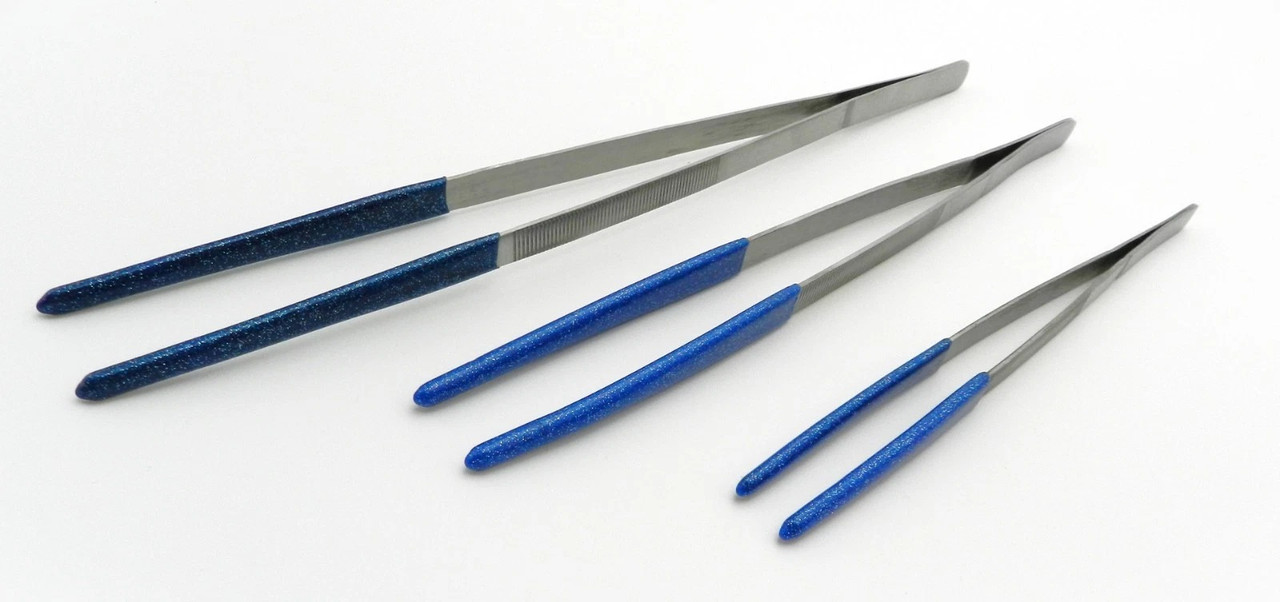 3 Tweezers Set Steam & Ultrasonic PVC Rubber Coated Tips Non Marring 8" 10" 12” 3 Tweezers Set Steam & Ultrasonic PVC Rubber Coated Tips Non Marring 8" 10" 12”