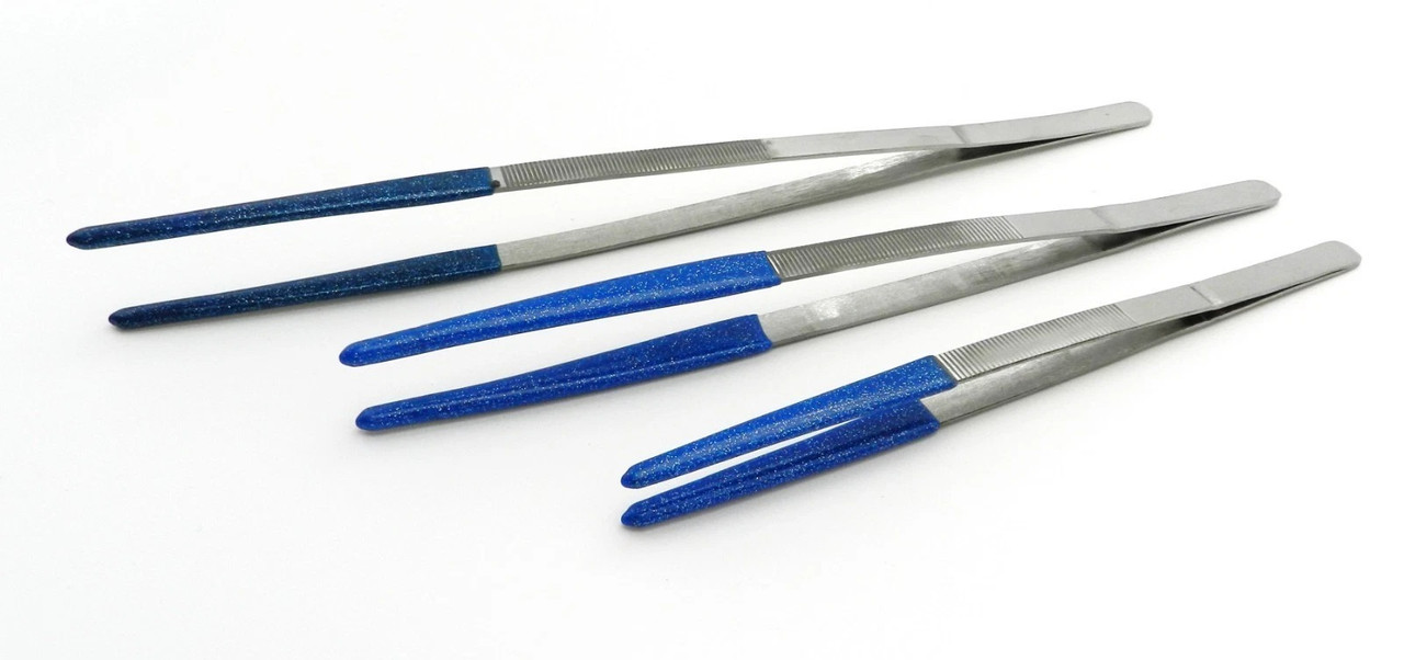 3 Tweezers Set Steam & Ultrasonic PVC Rubber Coated Tips Non Marring 8" 10" 12” 3 Tweezers Set Steam & Ultrasonic PVC Rubber Coated Tips Non Marring 8" 10" 12”