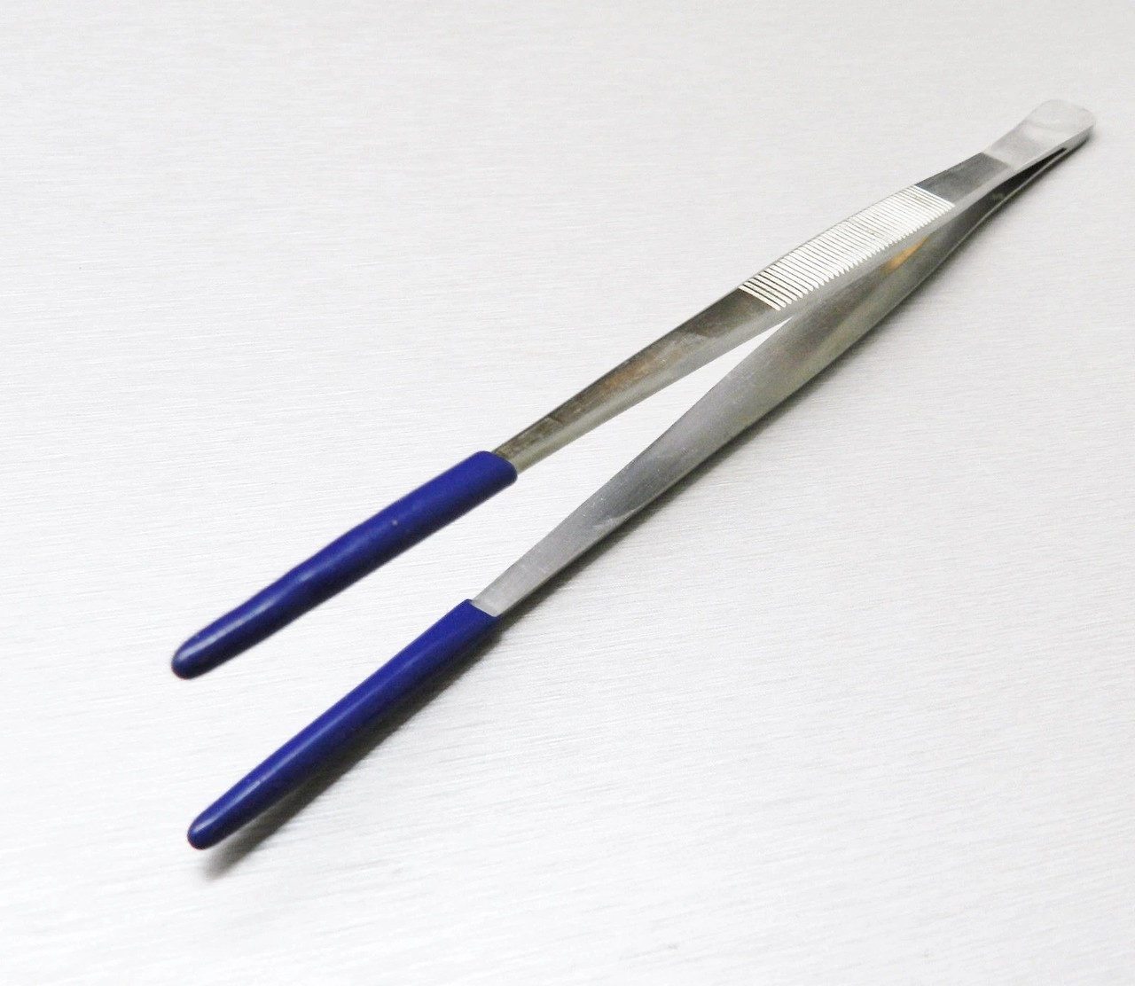 Tweezers Rubber PVC Coated Tips 10" Stainless Forceps Steam Ultrasonic Cleaning