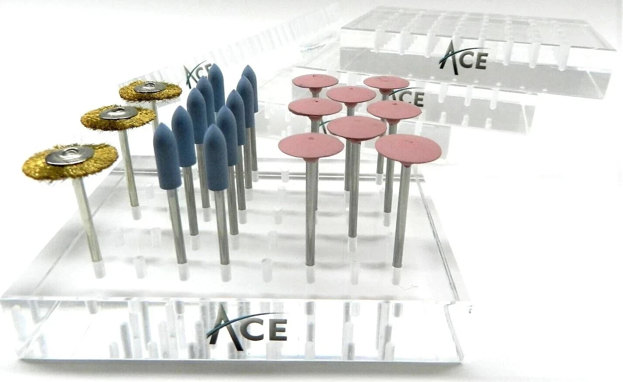 Bur Holder 4-1/4" x 3 Plastic 40 Hole Jewelers Burs with Shanks 3/32" Organizer