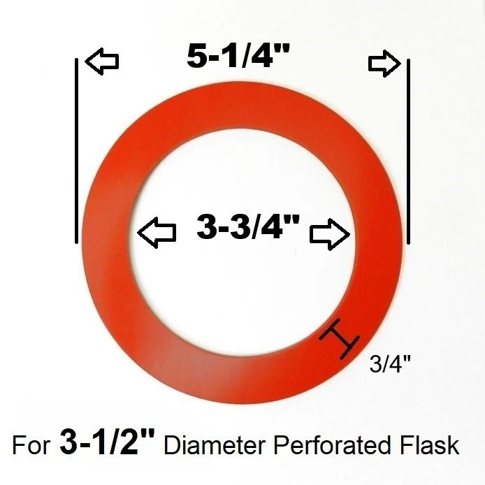 3-1/2" Gasket Set Silicone Rubber & Graphite for Vacuum Casting Perforated Flask