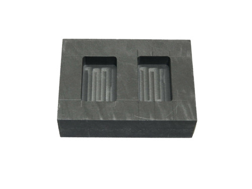 Graphite Ingot Mold 100 Gram 2 Cavity Machined Make Gold Silver Bars Melting Kit