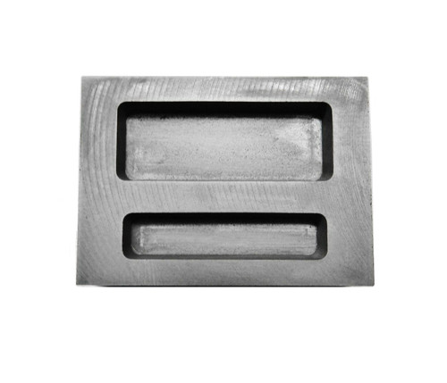 Graphite Ingot Mold 2 Pockets 1/2oz & 1oz Capacity Melting Scrap Gold Make Bars