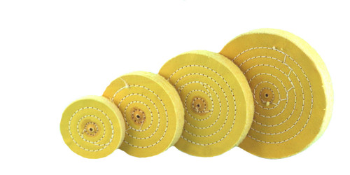 Stitched Yellow Treated Leather Center Buffs