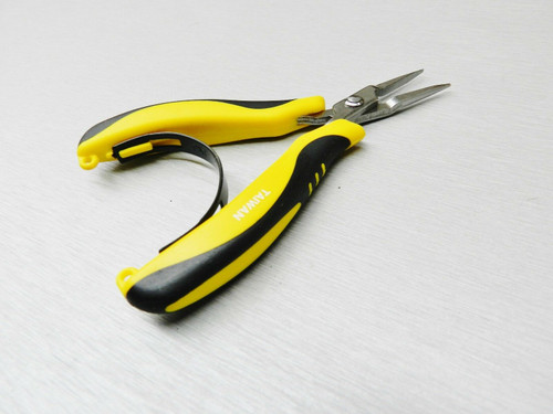 Mini Ergonomic Plier CHAIN Nose Palm Held Pliers Smooth Jaw with Spring 