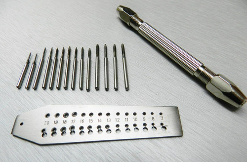 Mini Tap and Die Set 14 Taps and Screwplate & Pin Vise Set 0.7-2mm Jewelry Making