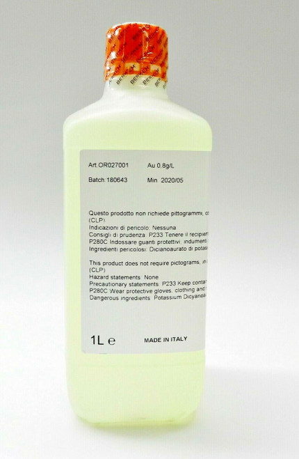 24K Yellow Gold Plating Solution AURICOR 124 24 Karat Electroplating