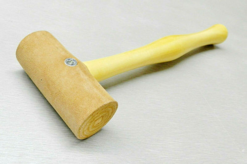 Rawhide Mallet 1-1/2" Diameter Head Natural Soft #3 Non-Marring Hammer