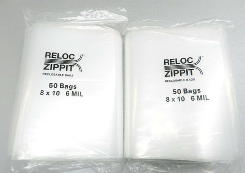 6 Mil Zip Sealing Top lock Bags 8" x 10" Reloc Clear Reclosable Heavy Duty Bag Pack of 1000