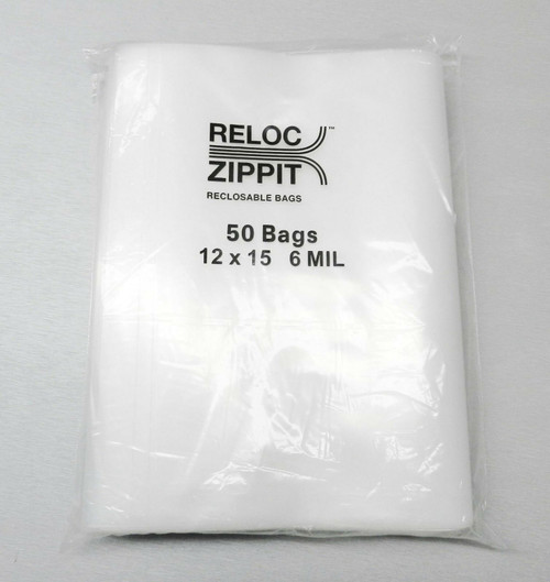 6 Mil Zip Sealing lock  Bags 12" x 15" Reloc Clear Reclosable Heavy Duty Bag Pack of 250