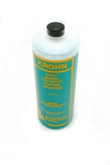 Krohn Bright Nickel Plating Solution Electroplating 1 Quart with Pure Nickel Anode Made in USA