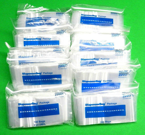 Zip Seal Lock Bag 2mil Poly Clear Baggies Zip Bags 2" x 2" Square 1000 Pcs