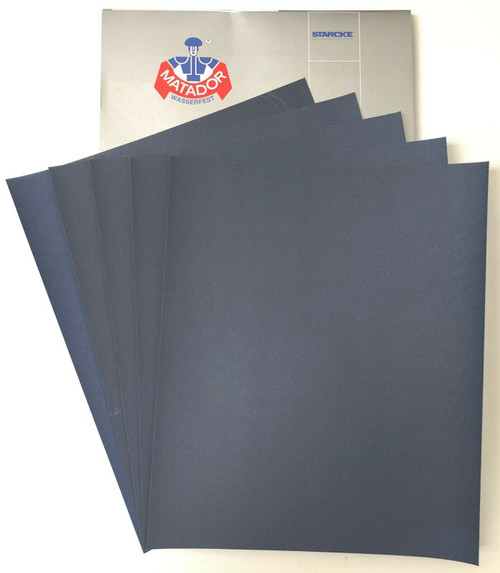 Matador Waterproof Sandpaper Wet or Dry Abrasive Paper 320 Grit Per Pack of 50 Made in Germany