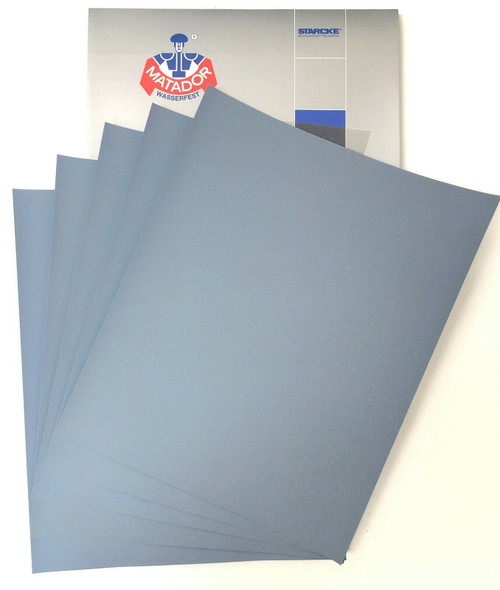 Matador Waterproof Sandpaper Wet or Dry Abrasive Paper 1500 Grit Per Pack of 50 Made in Germany