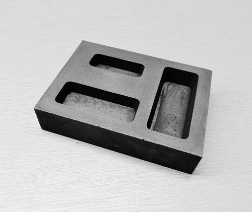 2 Pcs (2-1Kg) Graphite Ingot Molds for Melting Casting Refining Metal Copper Gold Silver Aluminum Brass, Black