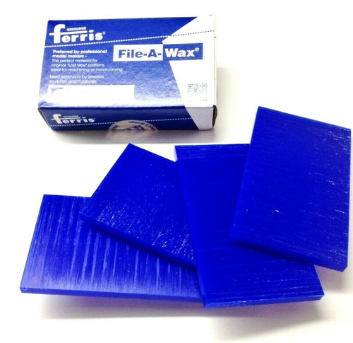 Ferris Carving Wax Tablets Blue Wax 3/8" Thick 6"x3-5/8" Flat Bars 4-Pieces 1lb