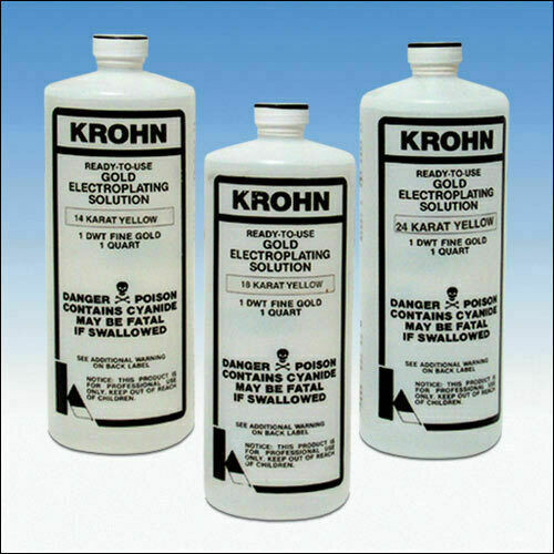 Krohn Double Green Gold Plating Solution 1 DWT Ready to Use Electroplating Quart