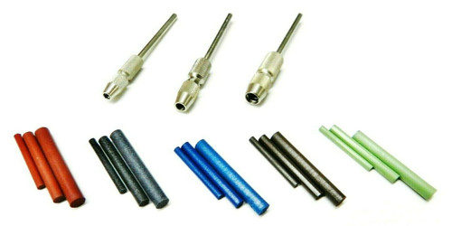 Silicone Pin Polishing Points 2mm 3mm 4mm Diameters & Chuck Mandrels 18Pc Kit
