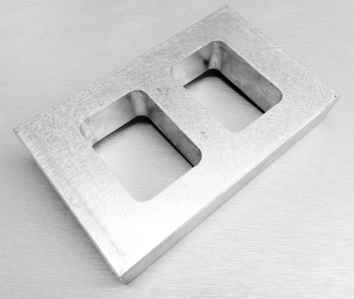 Rubber Mold Frame 2" Thick Double Cavity 1-5/8" x 2-1/4" Size Machined Aluminum