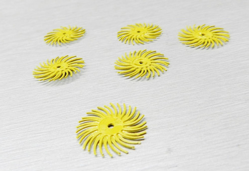 3M Radial Bristle Discs 3/4" Yellow bristle brush 80 Grit 6 discs Coarse Grade