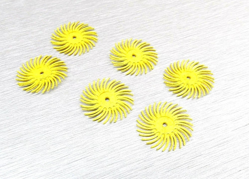 3M Radial Bristle Discs 3/4" Yellow bristle brush 80 Grit 6 discs Coarse Grade