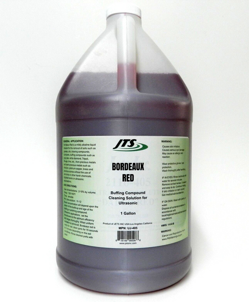 Ultrasonic Cleaning Solution JTS Bordeaux Red 1 Gallon Buffing Compound Remover