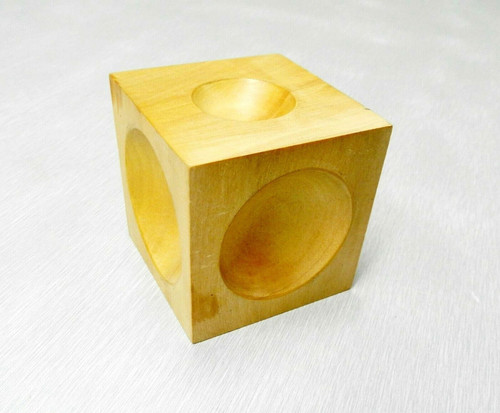 Wood Dapping Block 2-1/4" Wooden Doming Cube Shape Forming Tool