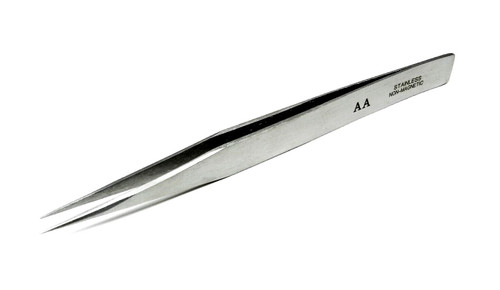 Tweezers AA 5" Stainless Steel Non Magnetic Anti Acid Jewelry & Watch Swiss Style