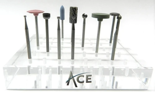 Bur Holder 4-1/4" x 3 Plastic 40 Hole Jewelers Burs with Shanks 3/32" Organizer