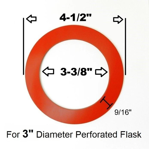 3" Gaskets Silicone Rubber & Graphite Set for Vacuum Casting Perforated Flasks