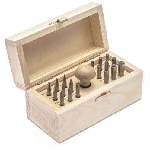 Bezel Setting Tools Punch Set with 18 punches in Wood Box sizes