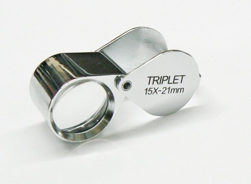 JEWELERS Magnifying LOUPE 30x 30 Power 21mm Triplet Lens Silver