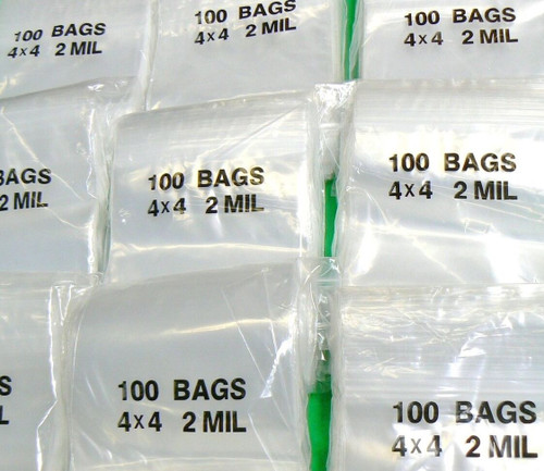 Zip Top Sealing Lock Bags 2mil Reclosable 2x2 Clear Poly Square Baggies  1000 Pcs 