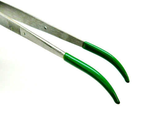 Tweezers Bent Tip Tweezer with Rubber Tips PVC Coated Jewelry