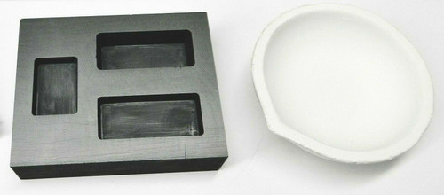 10 Oz Graphite Crucible With Base - For Melting Gold, Silver, Copper With Torch