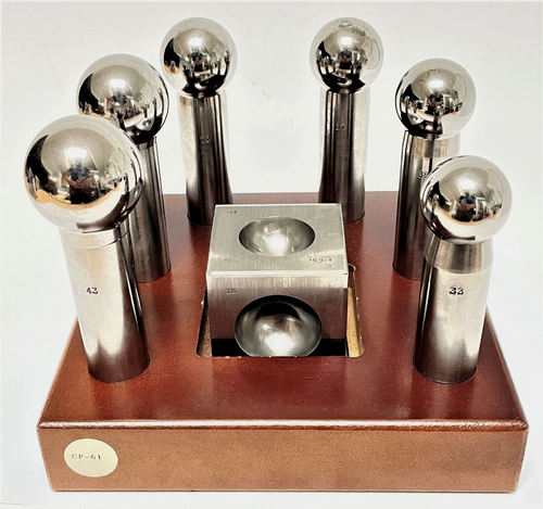 Jewelry Rubber Dapping Block Dapping Punch Set 33mm-43mm Forming