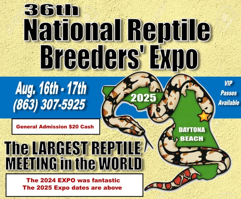 2025 National Reptile Breeders Expo Dayona Beach FL