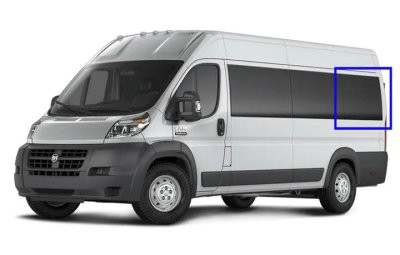 VWD RL303-F solid fixed glass OE style window for RAM ProMaster driver side rear quarter 159 wheelbase