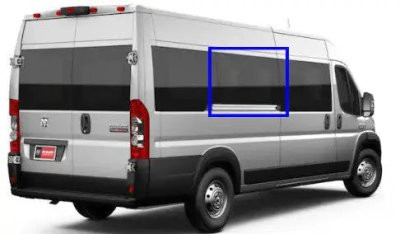 VWD RR302-F solid fixed glass OE style window for RAM ProMaster passenger side middle position 159 wheelbase
