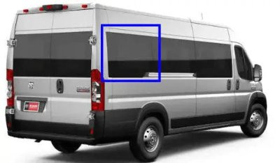 VWD RR303-F solid fixed glass OE style window for RAM ProMaster passenger side rear quarter 159 wheelbase