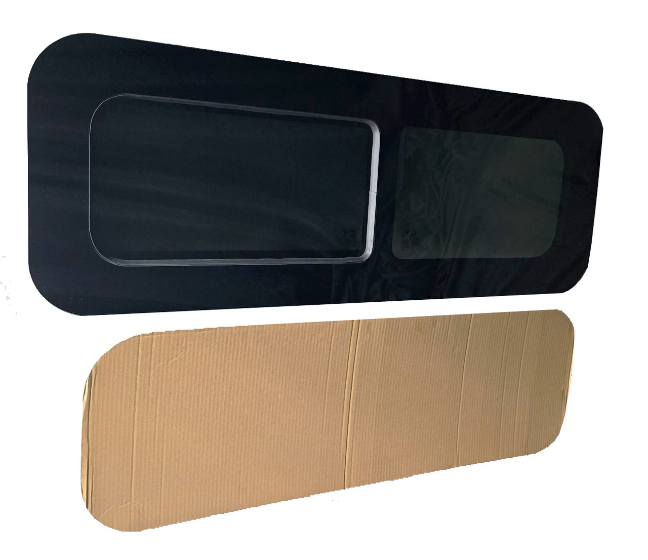 Universal passenger side bunk half slider window BUNK4015R frameless all-glass look solar privacy glass with bug screen