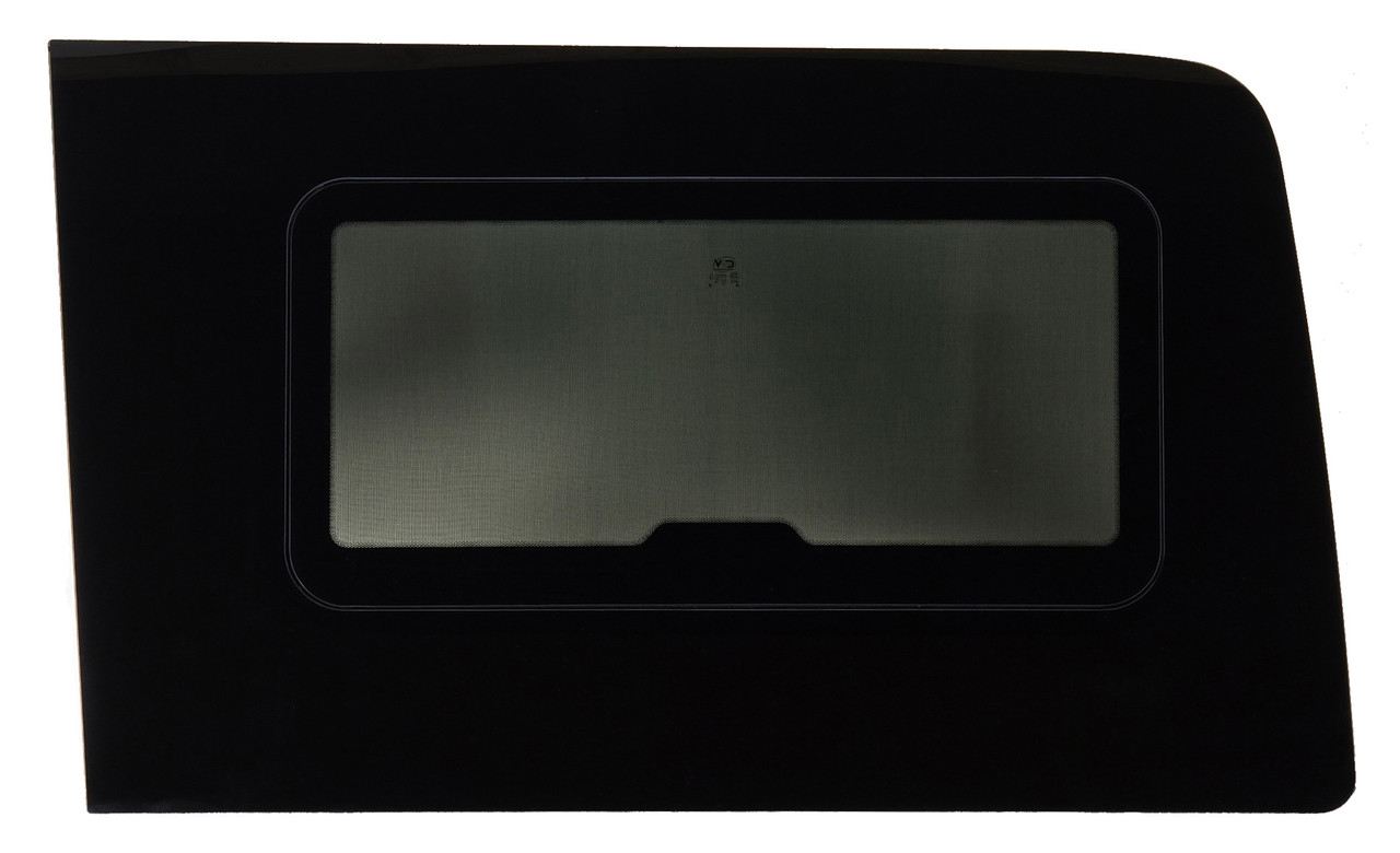 Sprinter driver side rear quarter crank-out awning window SL103-CA with 17% solar privacy glass and bug screen