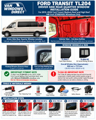 Ford Transit TL204 Rear Quarter Window Installation Guide