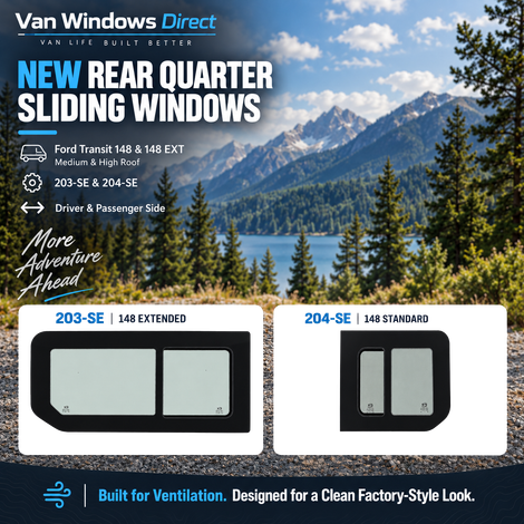 Ford Transit Rear Quarter Sliding Windows | 148 & 148 EXT
