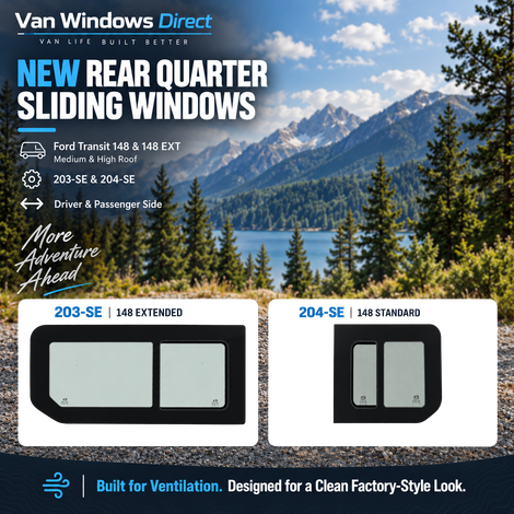 Ford Transit Rear Quarter Sliding Windows | 148 & 148 EXT