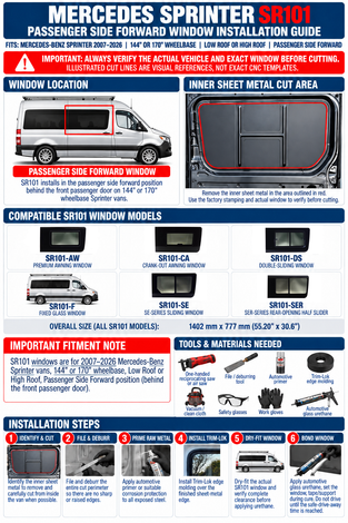 Mercedes Sprinter SR101 Sliding Door Window Installation Guide